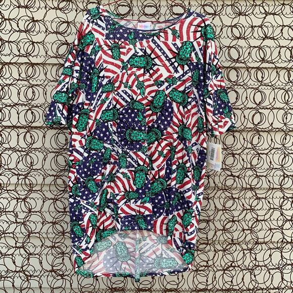 LuLaRoe 4th of July Irma tunic shirt New with tags SMALL - Picture 1 of 3